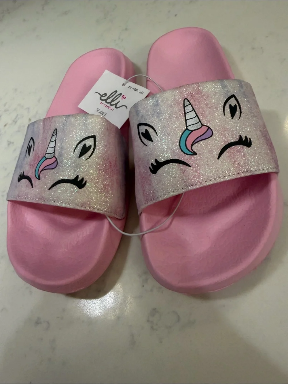 Kids' Pink Unicorn Slide Sandals